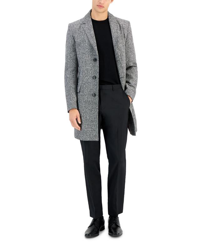 Hugo by Hugo Boss Mens Slim-Fit Migor Charcoal Overcoat Product Image