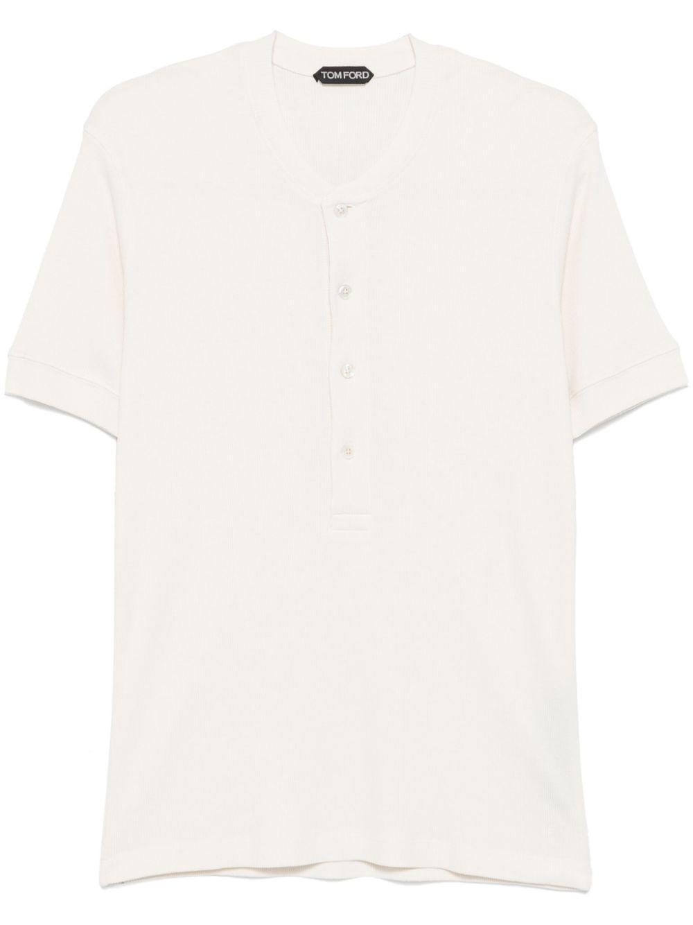 TOM FORD Fine-ribbed T-shirt In White Product Image