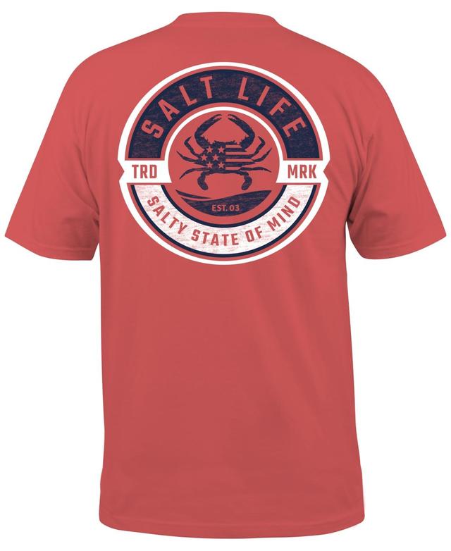 Salt Life Mens Blue Crab Short-Sleeve Graphic T-Shirt Product Image