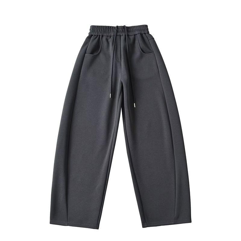 Drawstring Waist Baggy Sweatpants Product Image