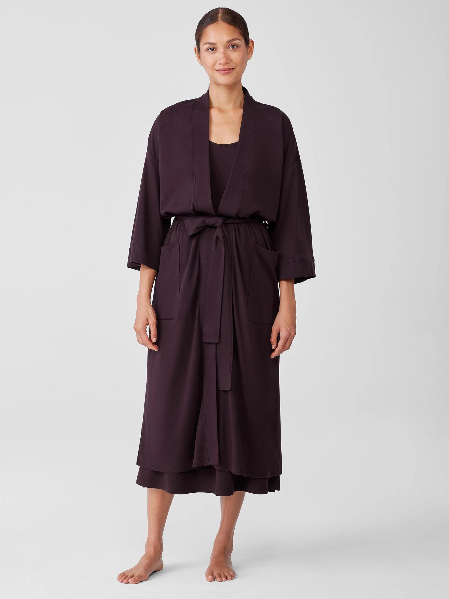 EILEEN FISHER Organic Cotton Interlock Sleep Robefemale Product Image