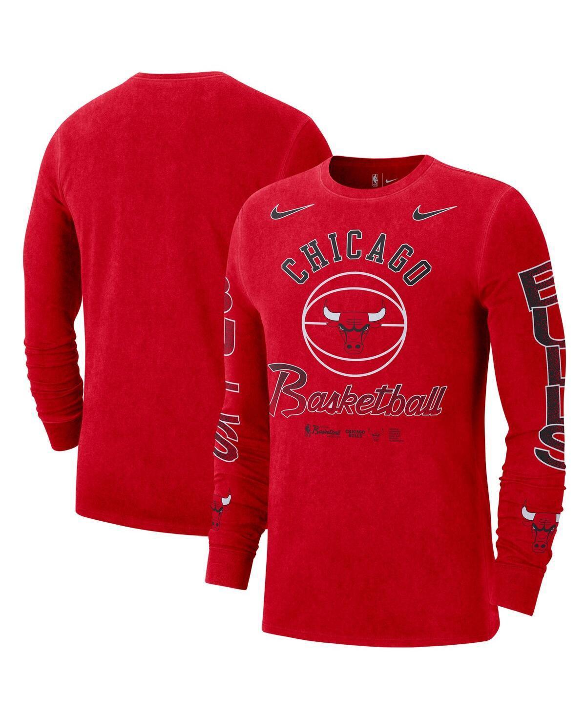 Mens Nike Red Chicago Bulls Courtside Retro Elevated Long Sleeve T-shirt Product Image