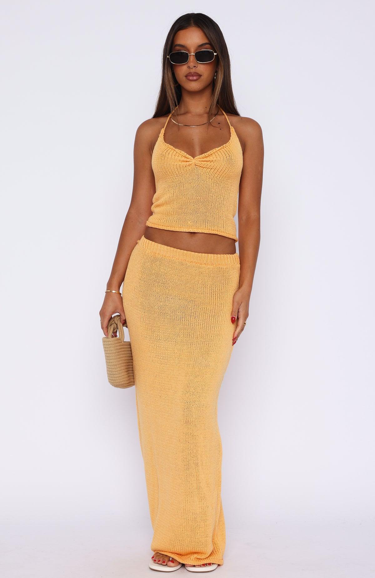 One Time Offer Crochet Maxi Skirt Sherbet Product Image