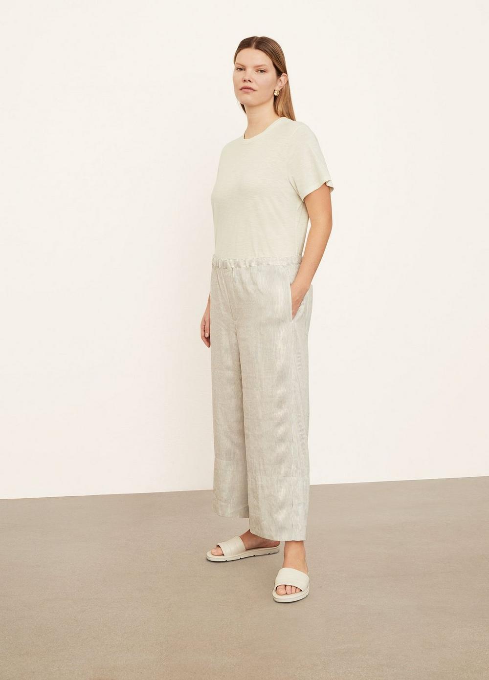 Striped Pull-On Cropped Pant Product Image