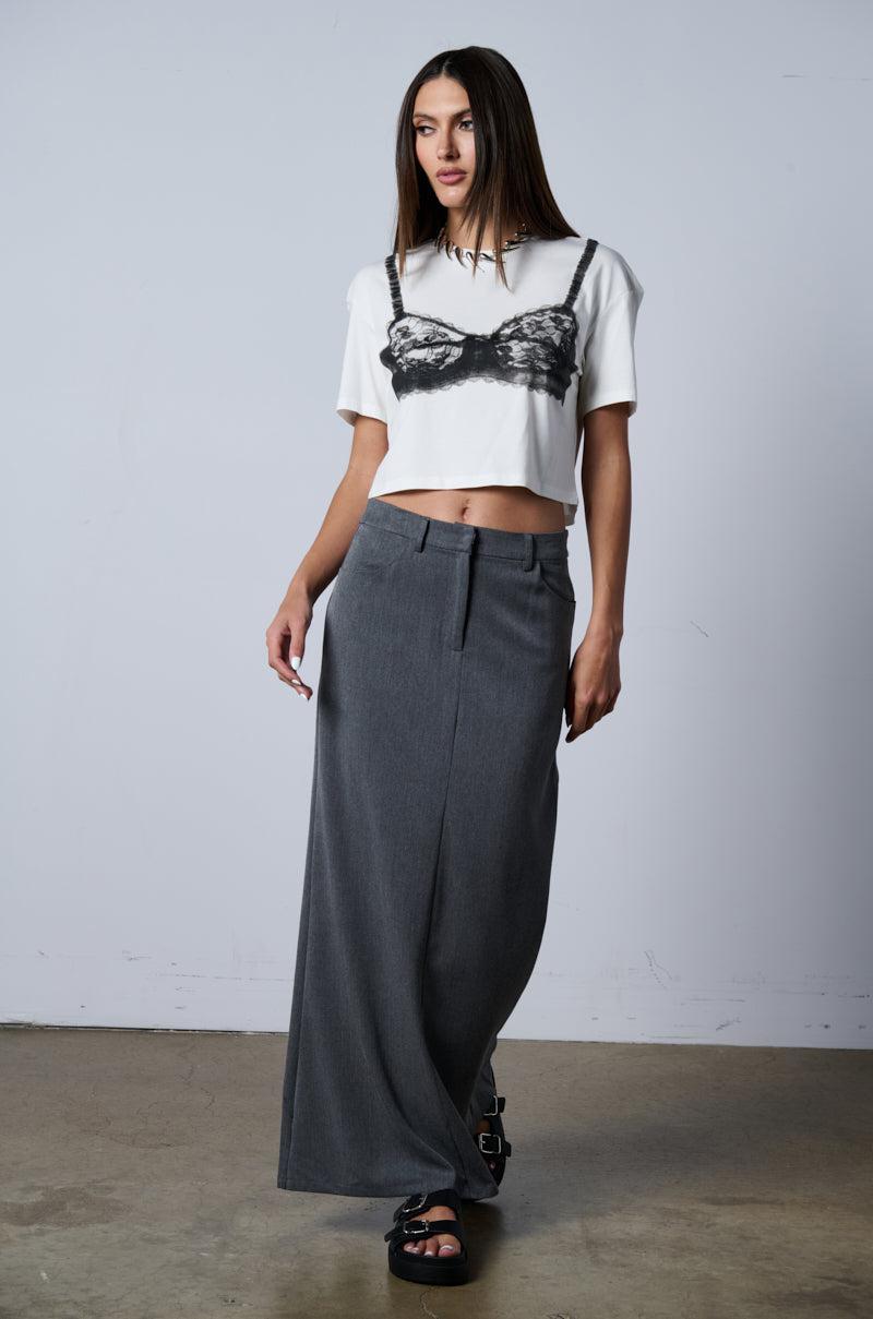 MINIMAL ELEGANCE WOVEN MAXI SKIRT Product Image