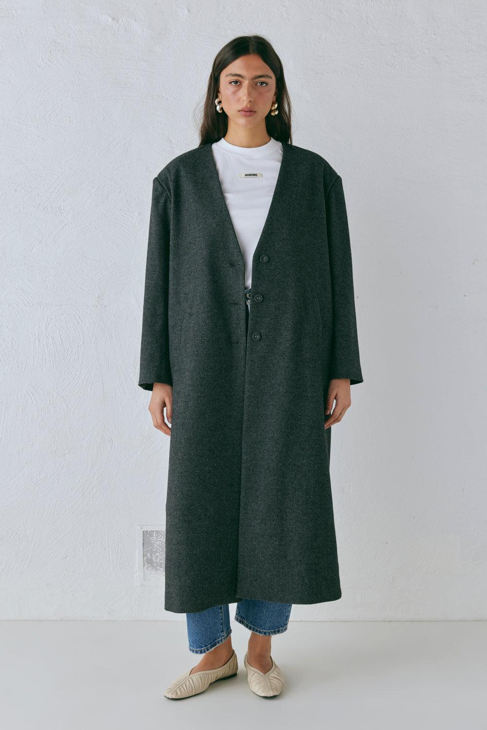 Vale Trench Coat Charcoal Product Image