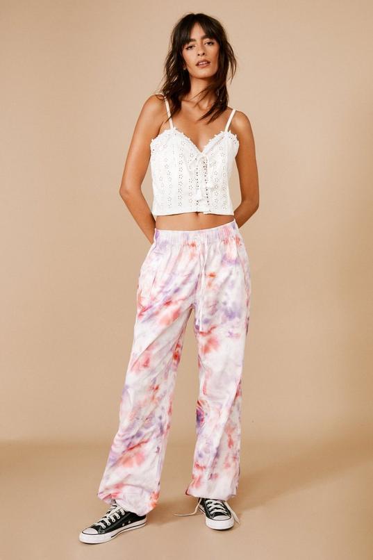 Tie Dye Print Cargo Pants Product Image