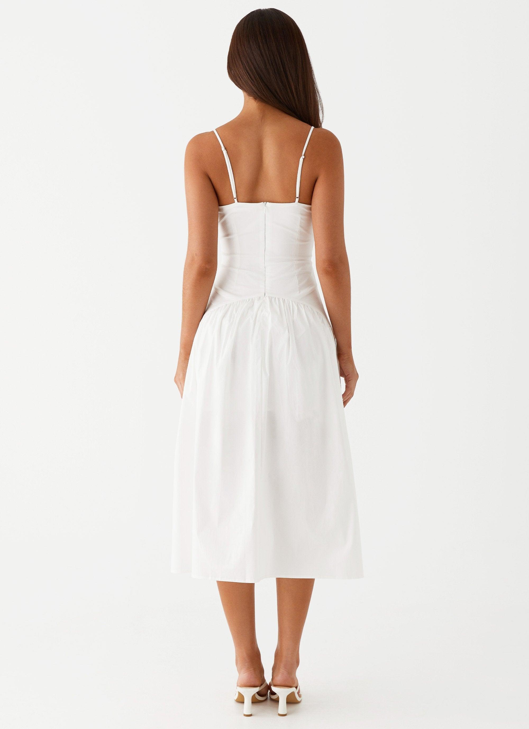 Yvette Corset Midi Dress - White Product Image