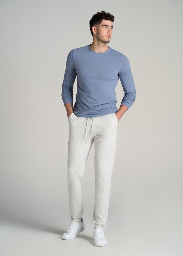 Microsanded French Terry Sweatpants for Tall Men in Grey Mix Male Product Image