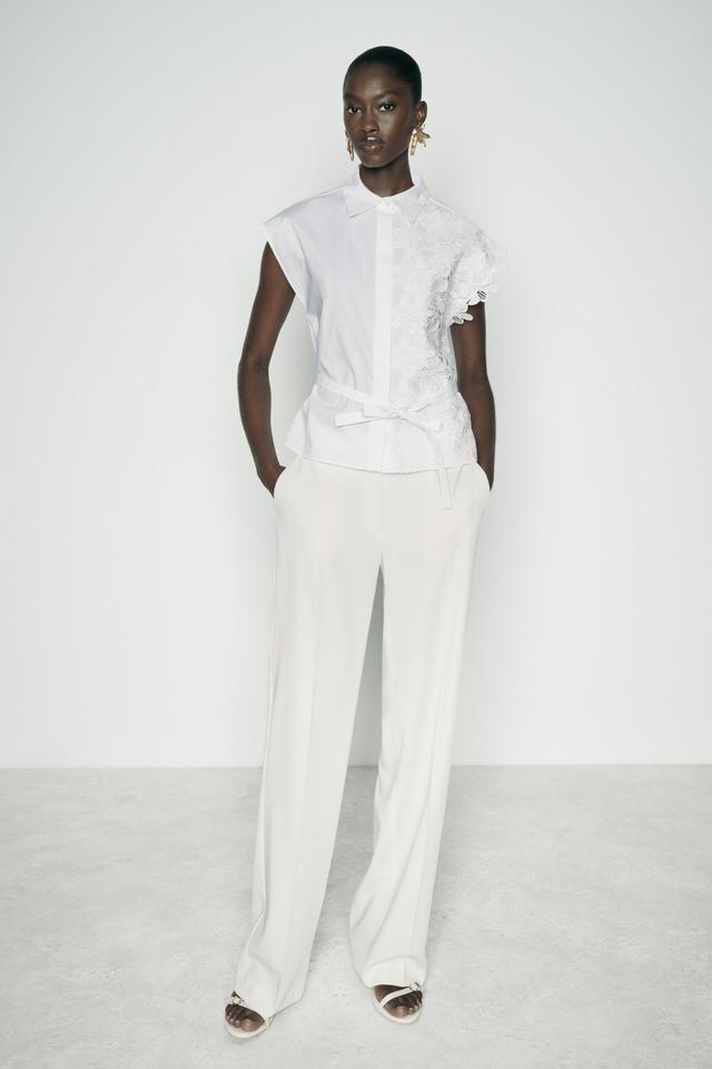 HIGH WAISTED STRAIGHT CUT PANTS Product Image