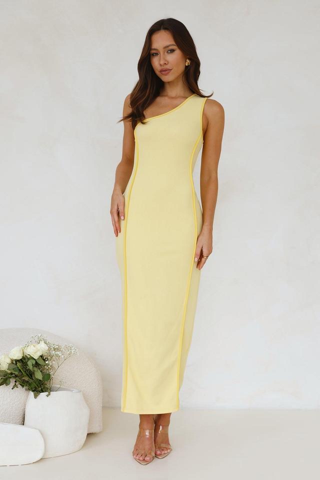 Piece Of Paradise One Shoulder Maxi Dress Yellow Product Image