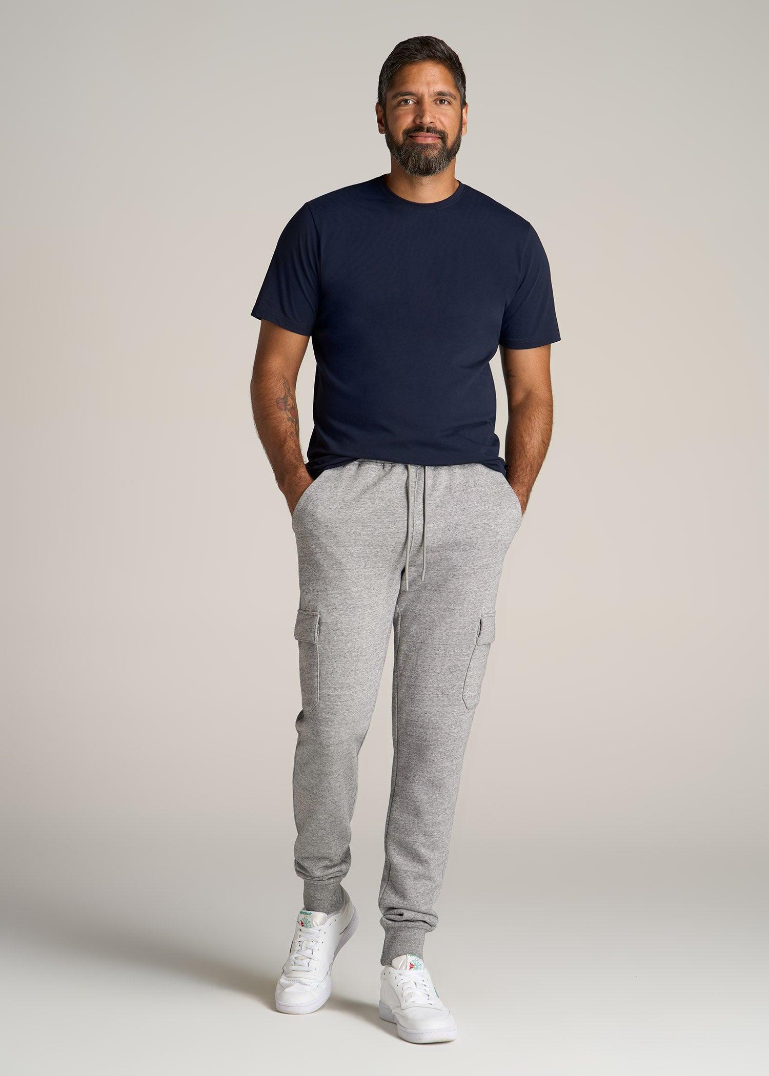 Wearever Fleece Cargo Jogger For Tall Men in Heather Grey Product Image