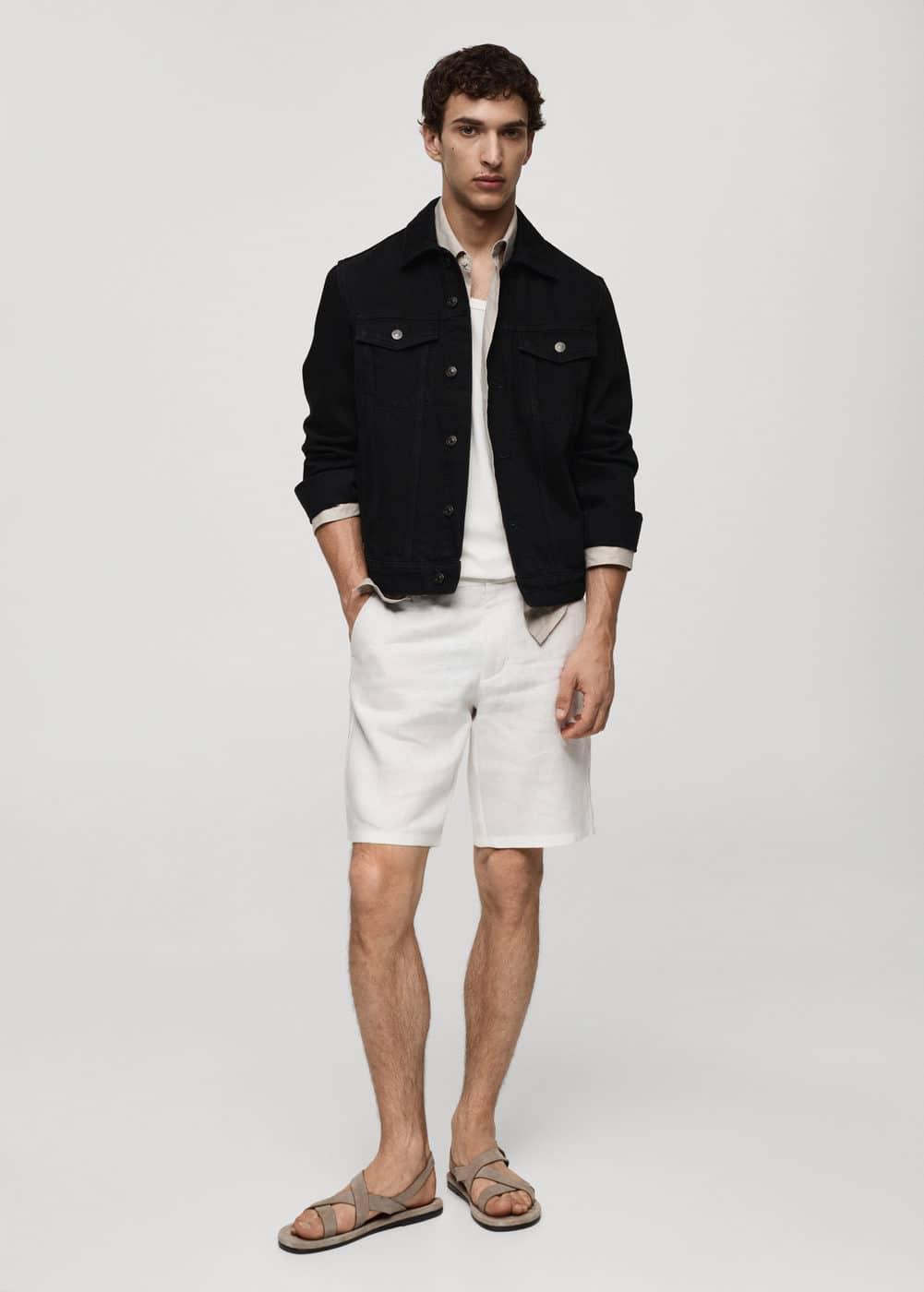 Mango Mens Pocketed Denim Jacket Product Image