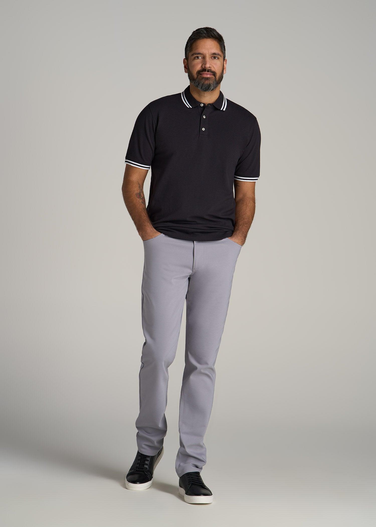 Contrast Tipped Polo Men's in Black Male Product Image