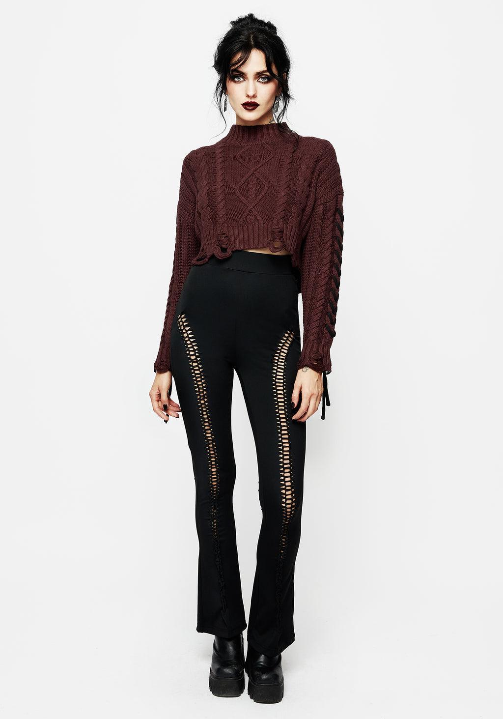 Cage Cut Out Flared Trousers Product Image