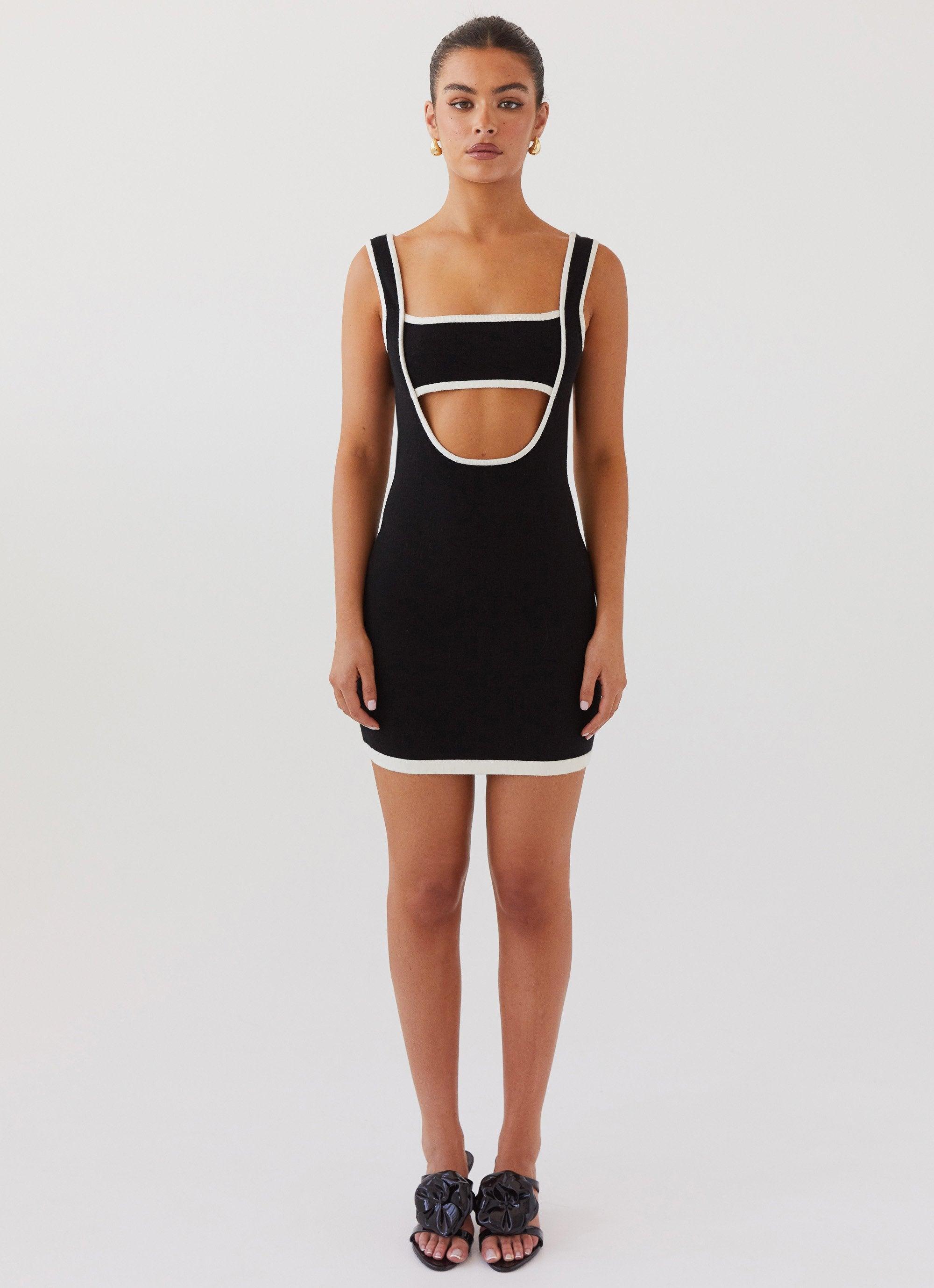 Lost In Paris Knit Mini Dress - Black Product Image