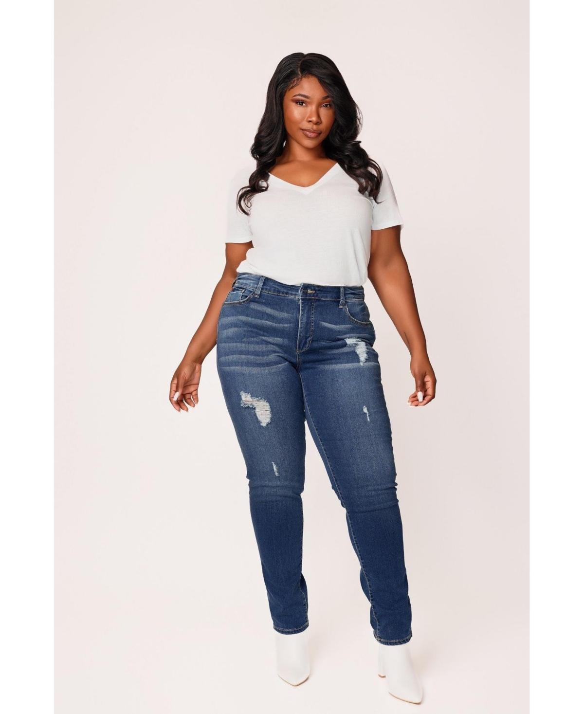 Slink Jeans Womens Denim High Rise Boyfriend Jeans Rolled in 28 Inseam product image