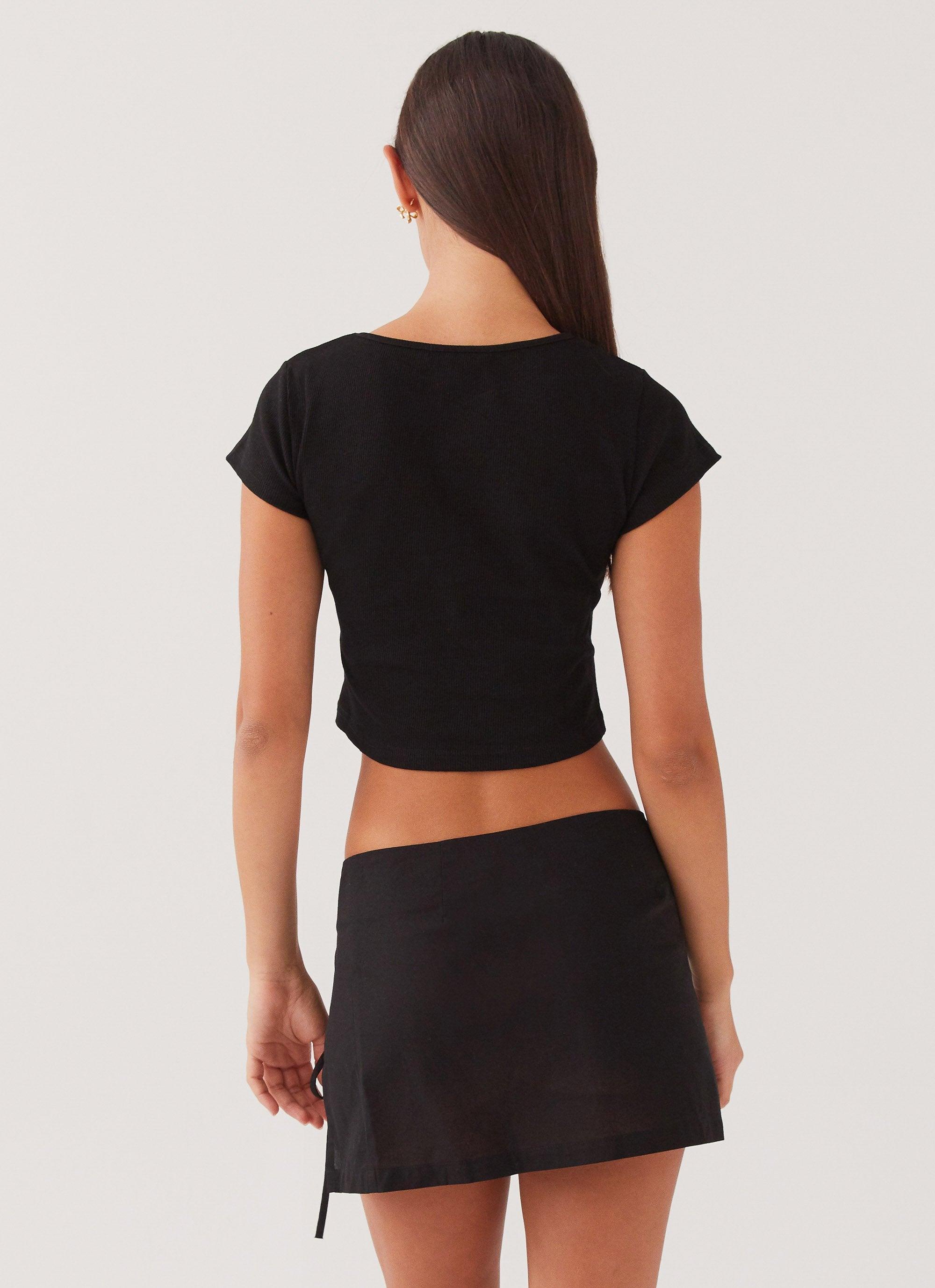 Summer Retreat Mini Skirt - Black Product Image