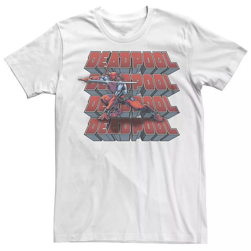 Mens Marvel Comics Retro Deadpool Stacked Graphic Tee Product Image