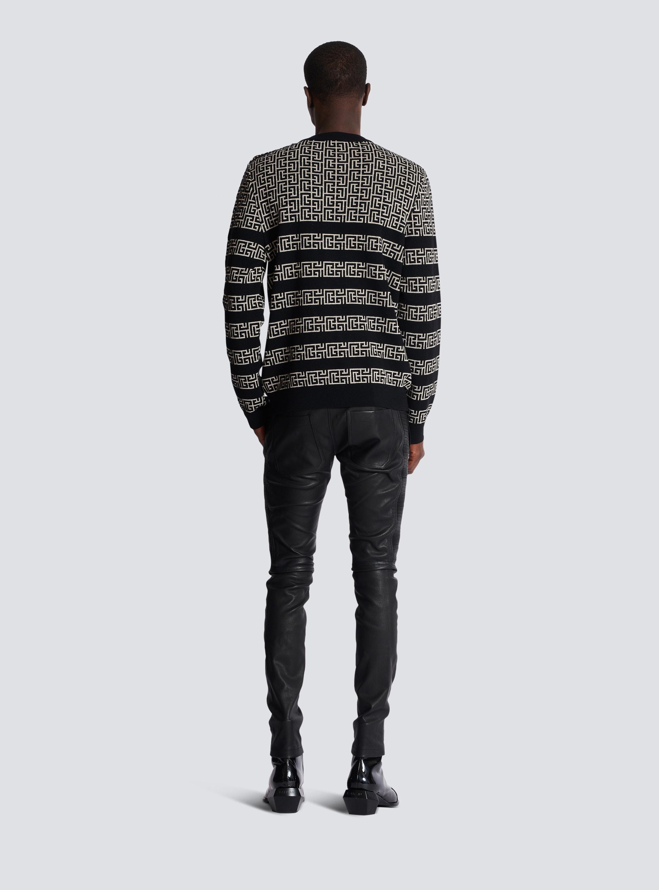 Striped PB Labyrinth wool and linen jumper Product Image