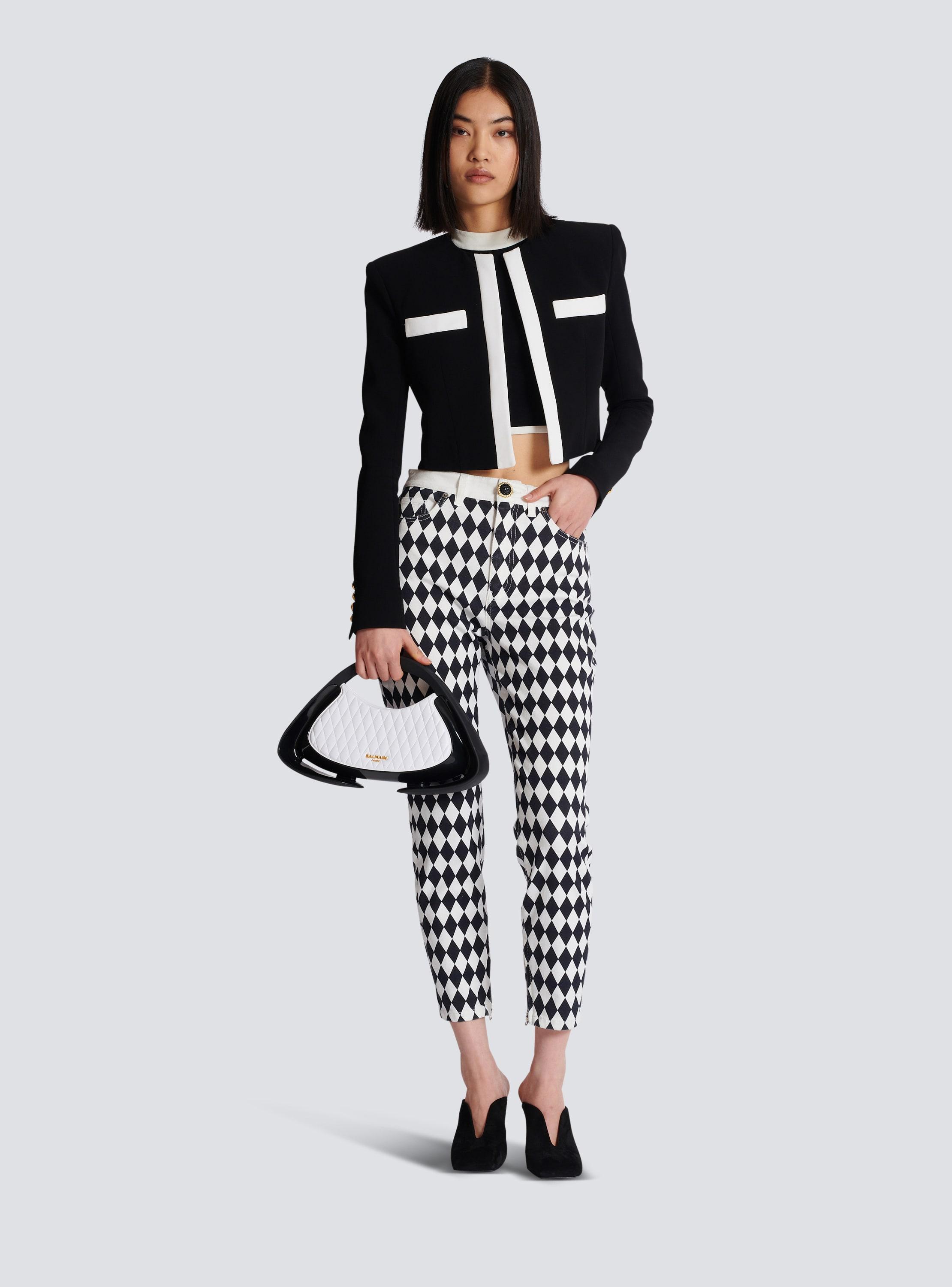 Two-tone crepe Spencer jacket Product Image