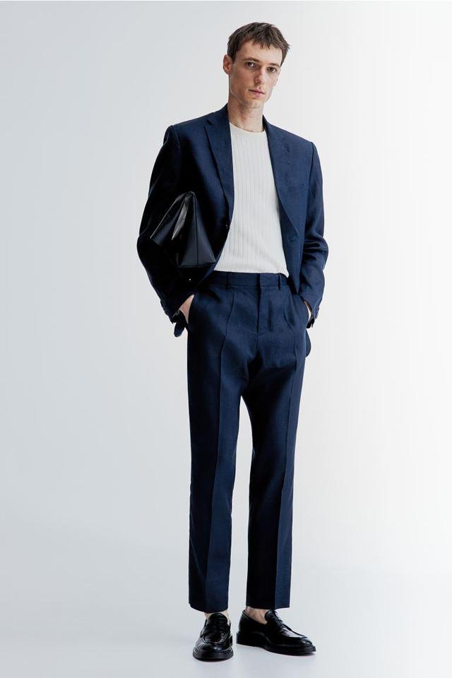 Slim Fit Linen Suit Pants Product Image