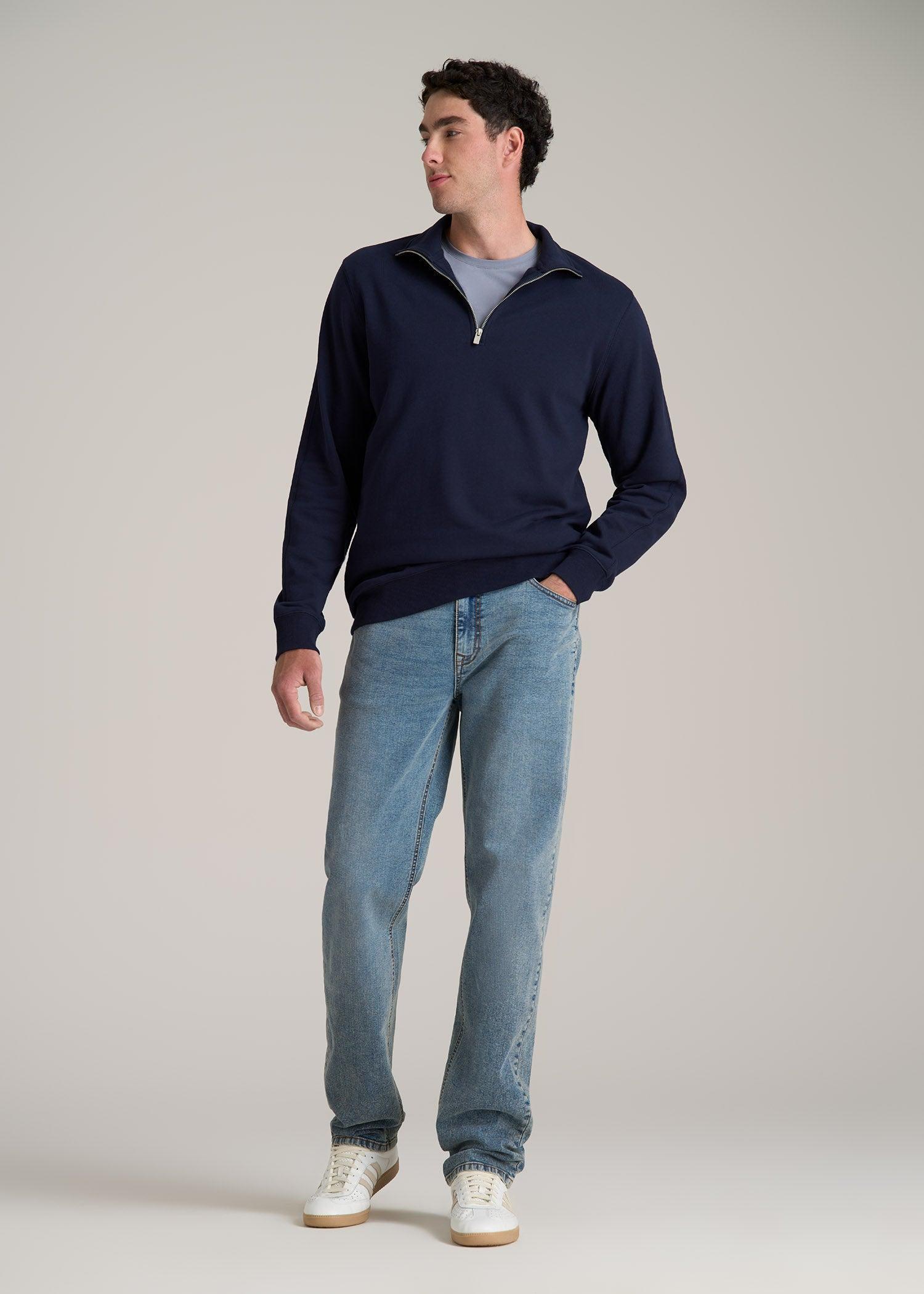 Wearever 2.0 French Terry Quarter-Zip Tall Men's Sweatshirt in Evening Blue Male Product Image