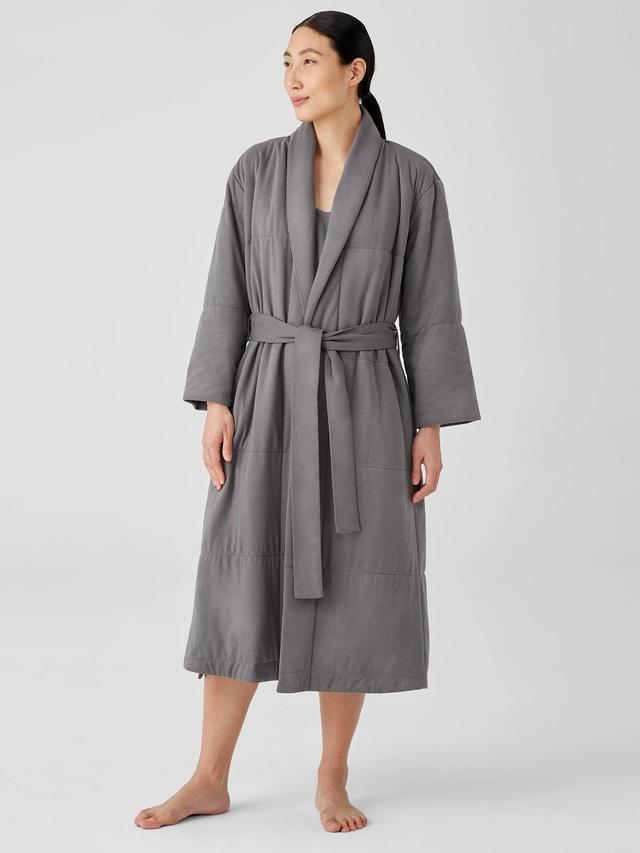 EILEEN FISHER Organic Cotton Cozy Interlock Quilted Robefemale Product Image