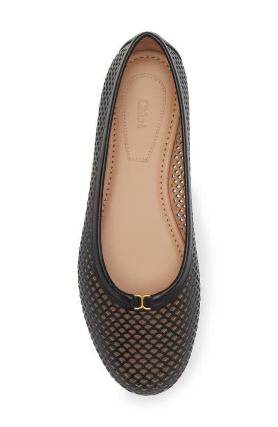 CHLOÉ Marcie Leather Ballerina Flats In Black Product Image