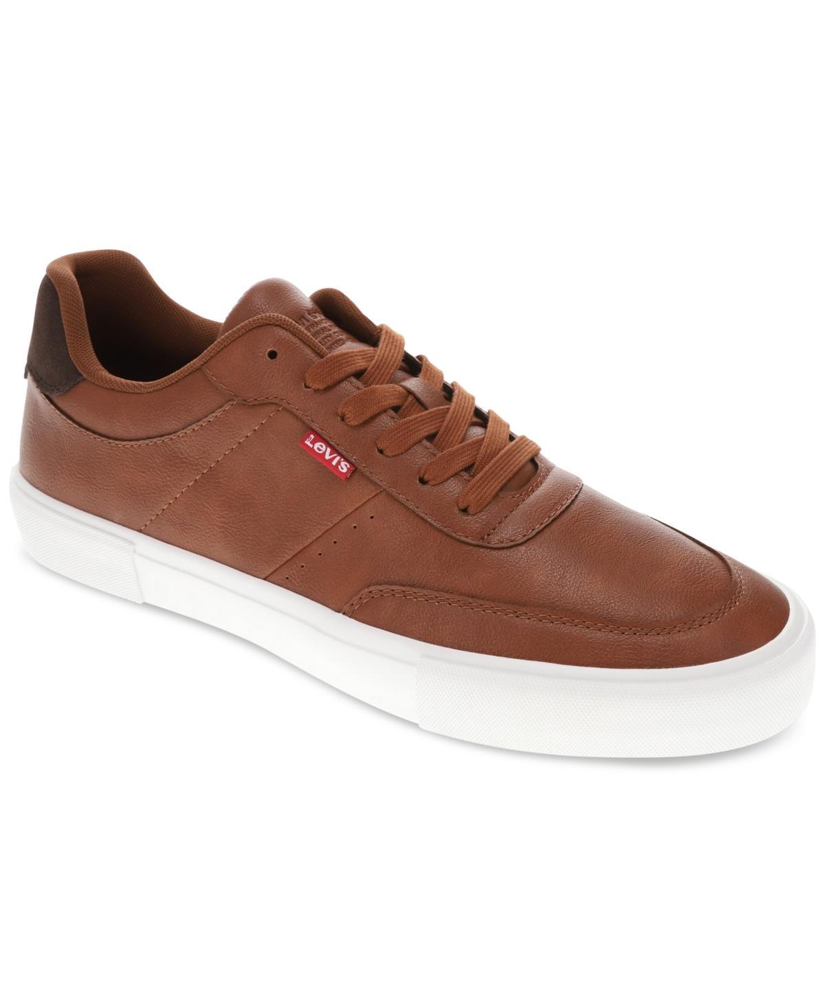 Levis Mens Munro Faux-Leather Retro Low Top Sneakers - Tan Product Image