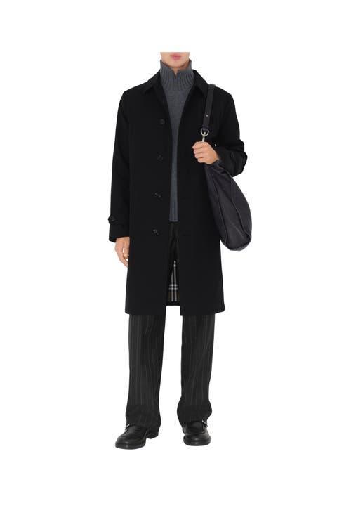 BURBERRY Long Cotton Blend Car Coat In Black Product Image