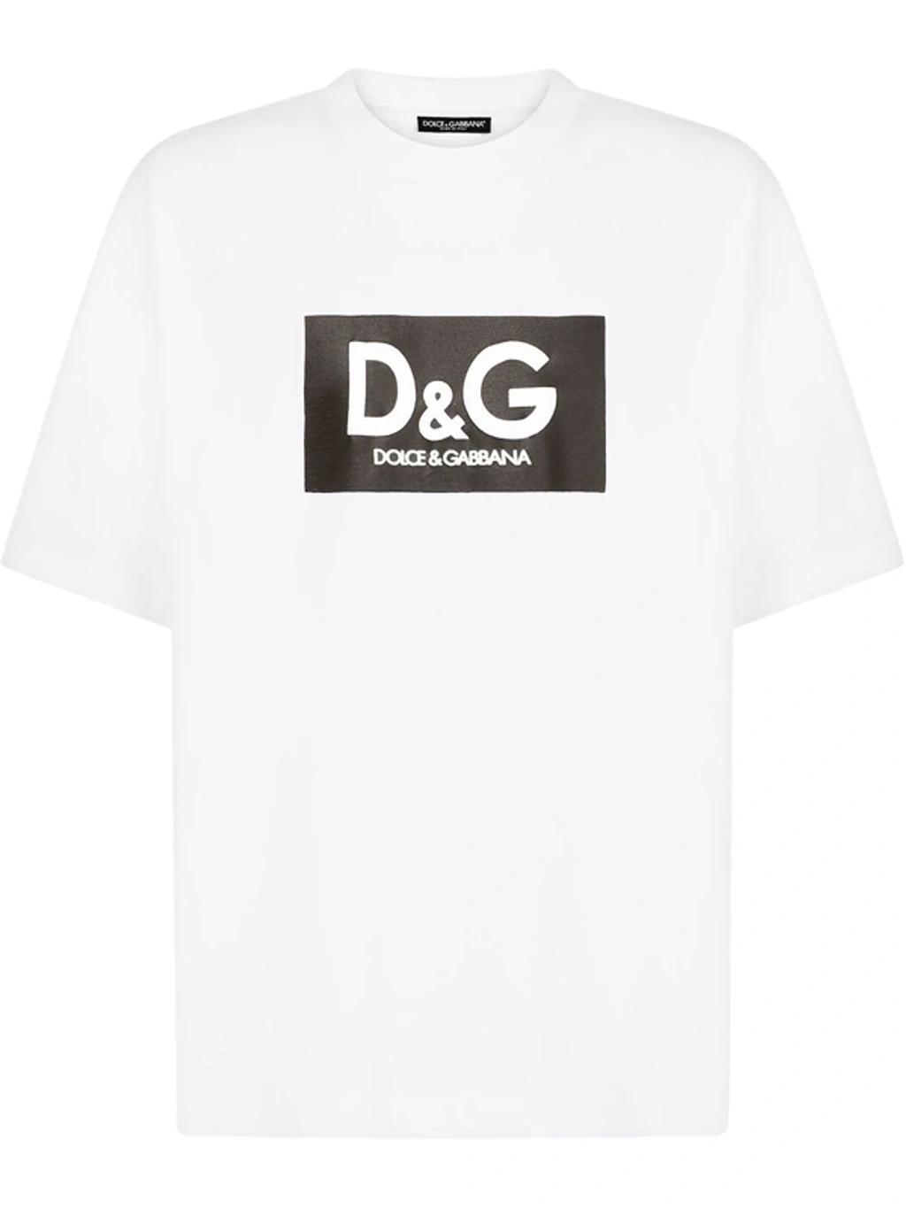 Logo-print Short-sleeved T-shirt In White Black Product Image