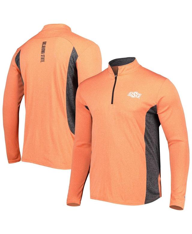 Mens Colosseum Heathered Orange Oklahoma State Cowboys Audible Quarter-Zip Pullover Windshirt Jacket - Heathered Orange Product Image