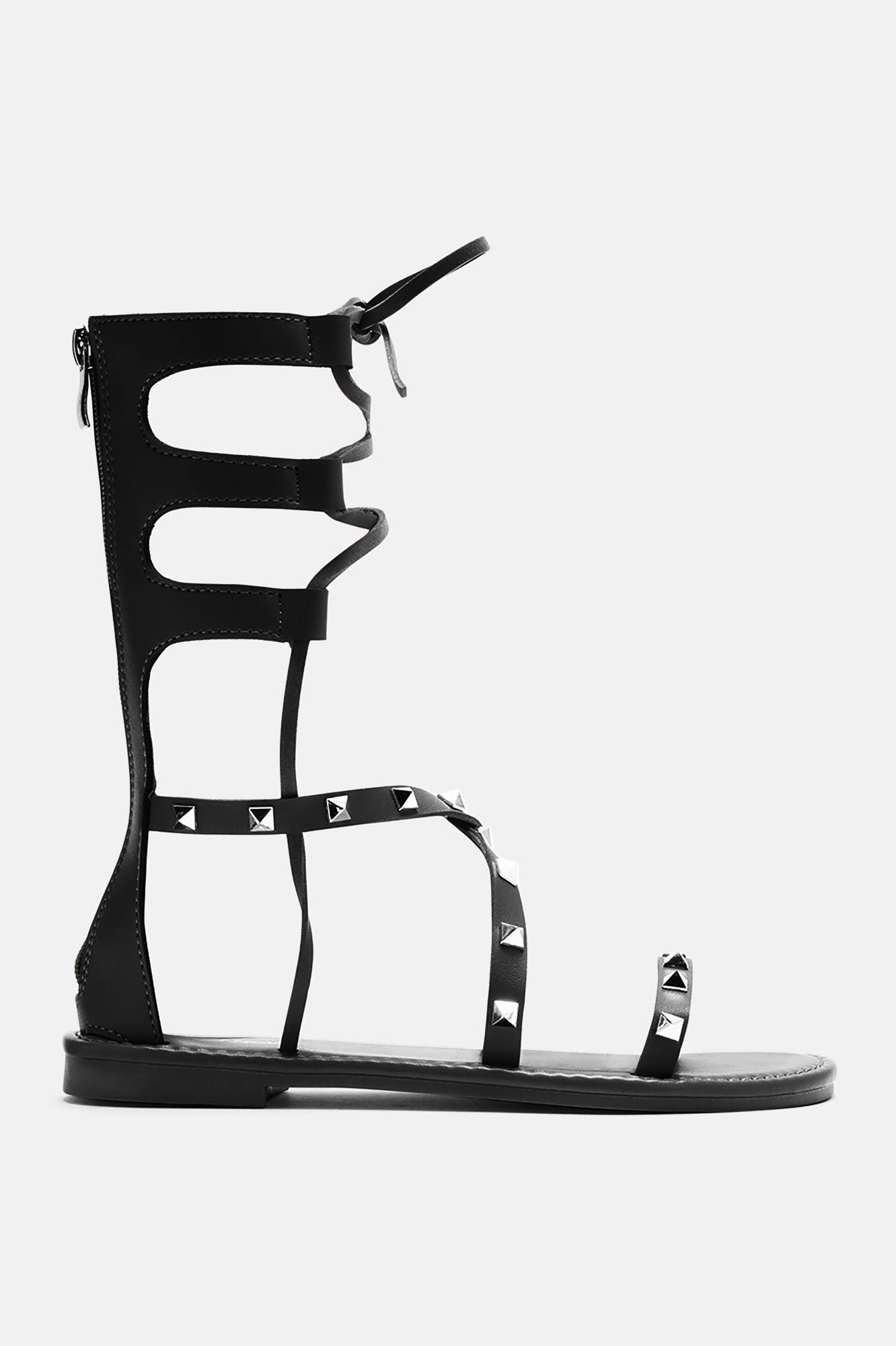 Laurie Gladiator Flat Sandals - Black Product Image