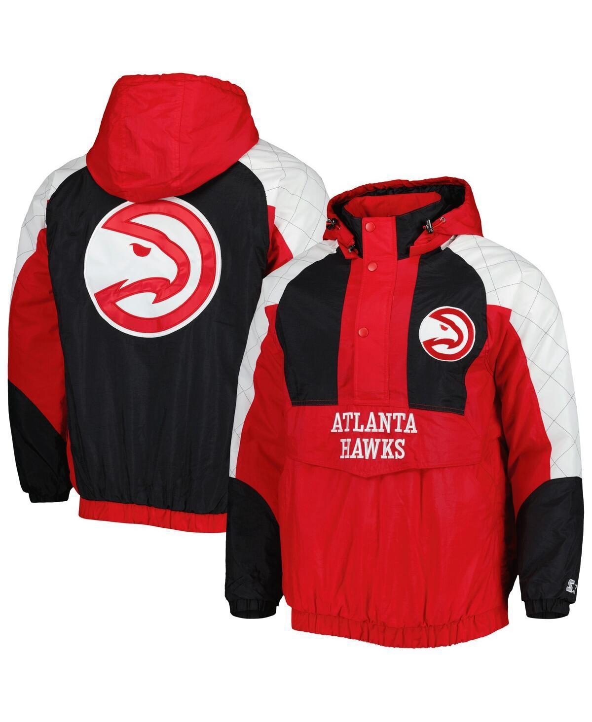 Mens Starter Atlanta Hawks Body Check Raglan Hoodie Half-Zip Jacket Product Image