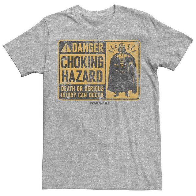 Mens Star Wars Darth Vader Choking Hazard Sign Tee Athletic Grey Product Image