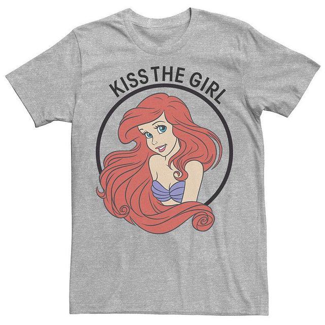 Disneys The Little Mermaid Ariel Mens Go On & Kiss The Girl Tee Athletic Grey Product Image