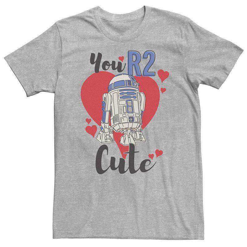 Big & Tall Star Wars R2-D2 You R2 Cute Valentines Day Tee, Mens Athletic Grey Product Image