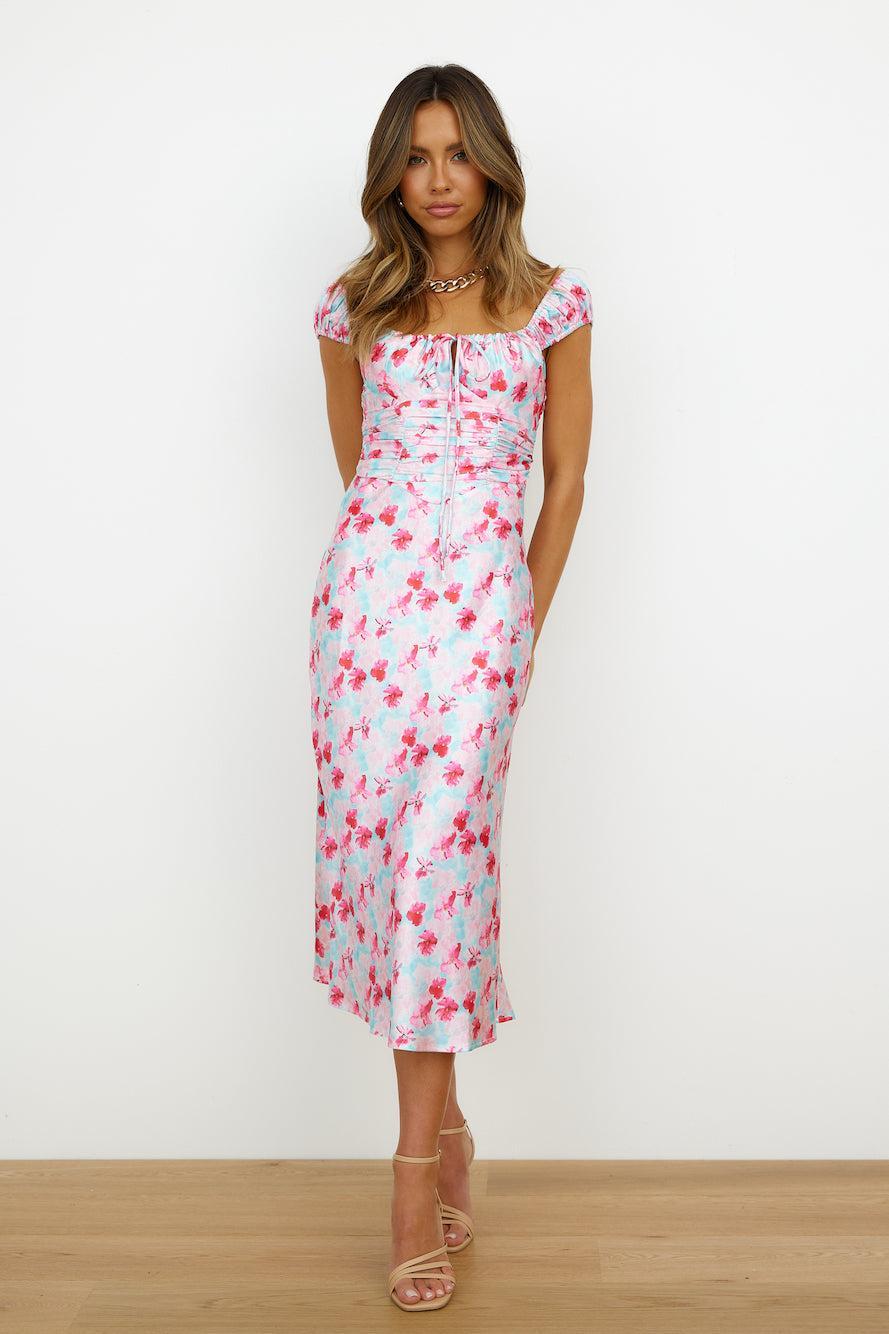 Feel My Rhythm Midi Dress Pink Product Image