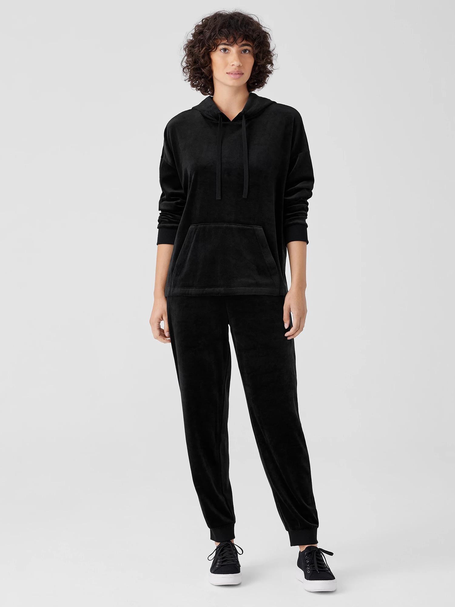 EILEEN FISHER Cozy Velour Knit Jogger Pantfemale Product Image