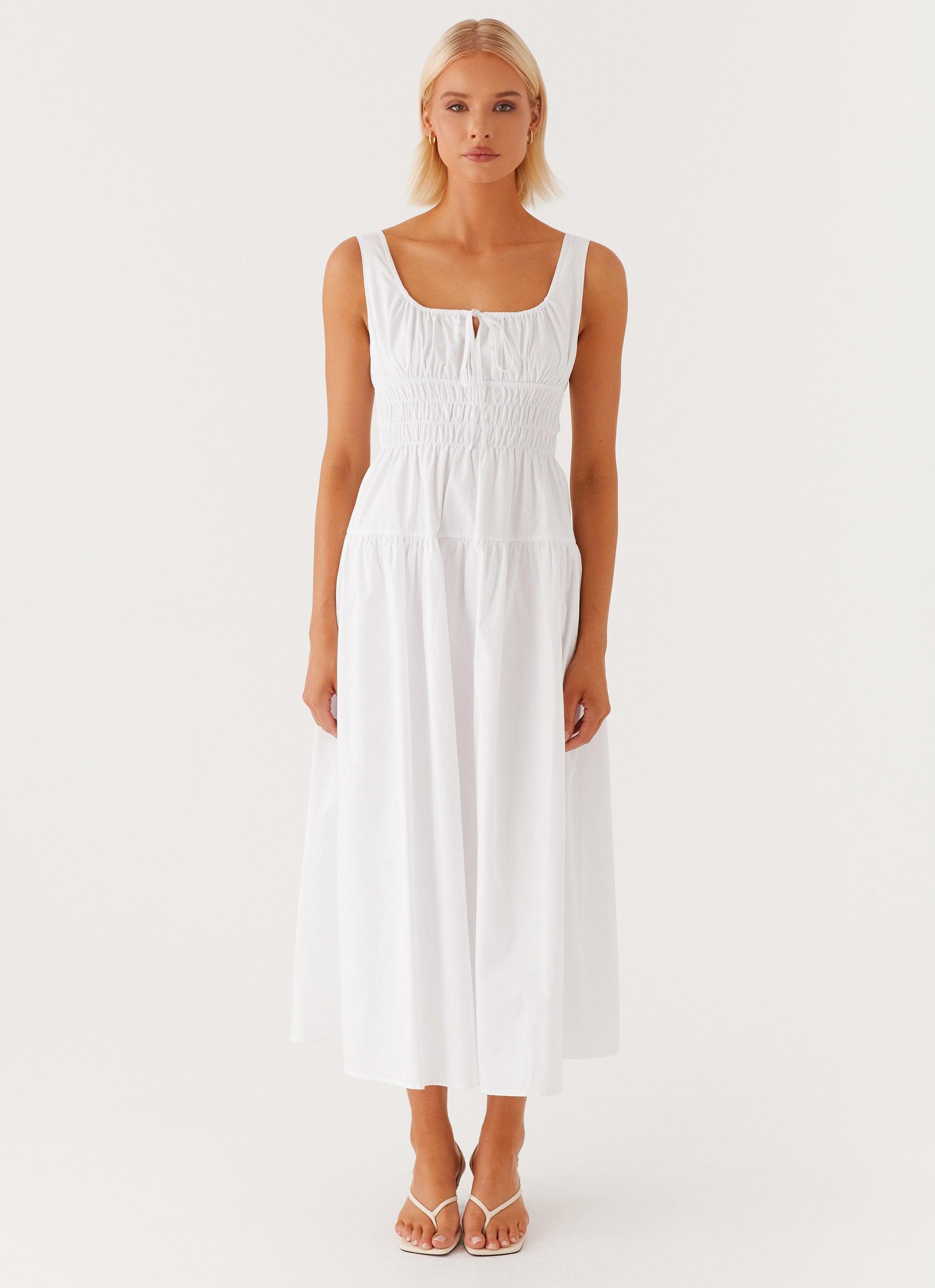 Jacintha Midi Dress - White Product Image