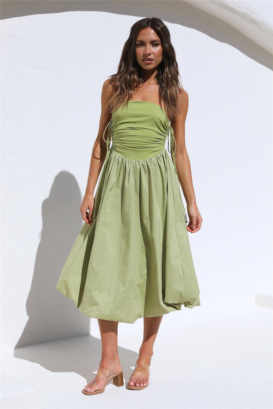 Wine Tasting Midi Dress Matcha Product Image