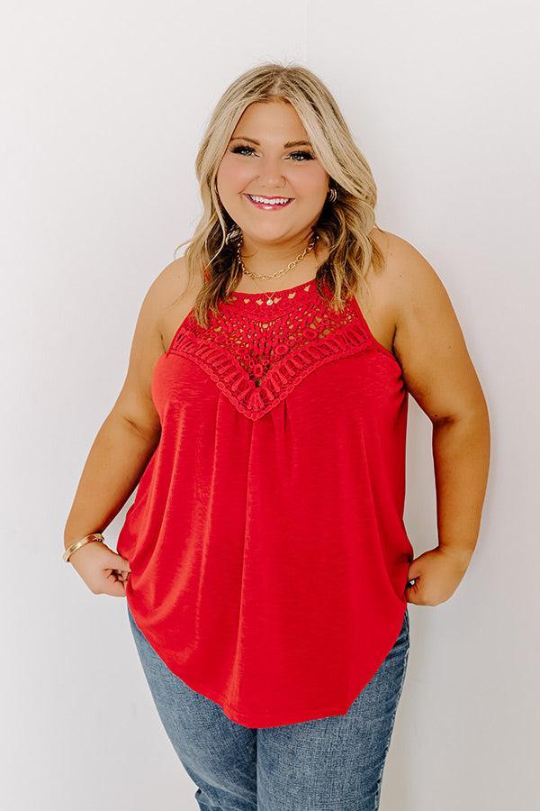 Beachy Bonding Shift Tank In Red Curves Product Image