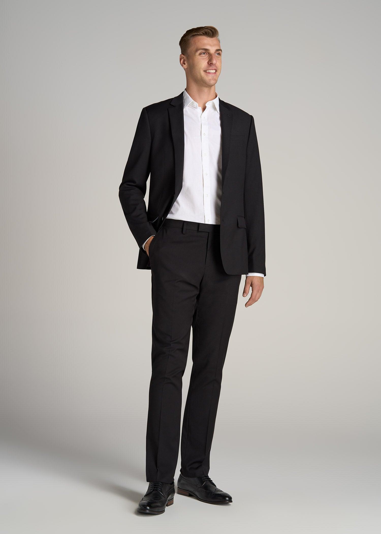 Suit Trousers for Tall Men in Black Product Image