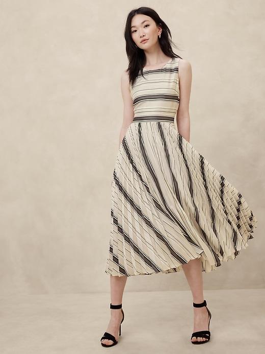 Silky Cut-Out Back Midi Dress Product Image