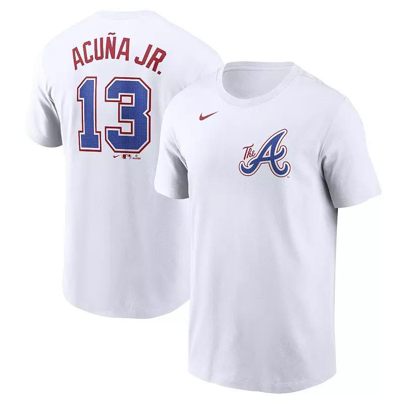 Nike Mens Ronald Acuna Jr.White Atlanta Braves City Connect Fuse Name Number T-Shirt Product Image