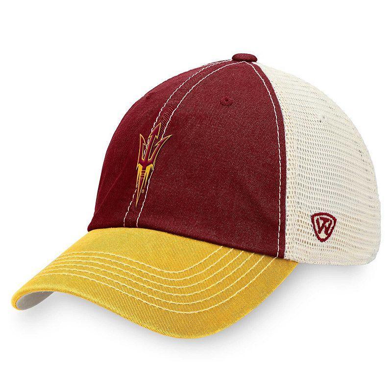 Mens Top of the World Maroon/Gold Arizona State Sun Devils Offroad Trucker Adjustable Hat, Red Product Image