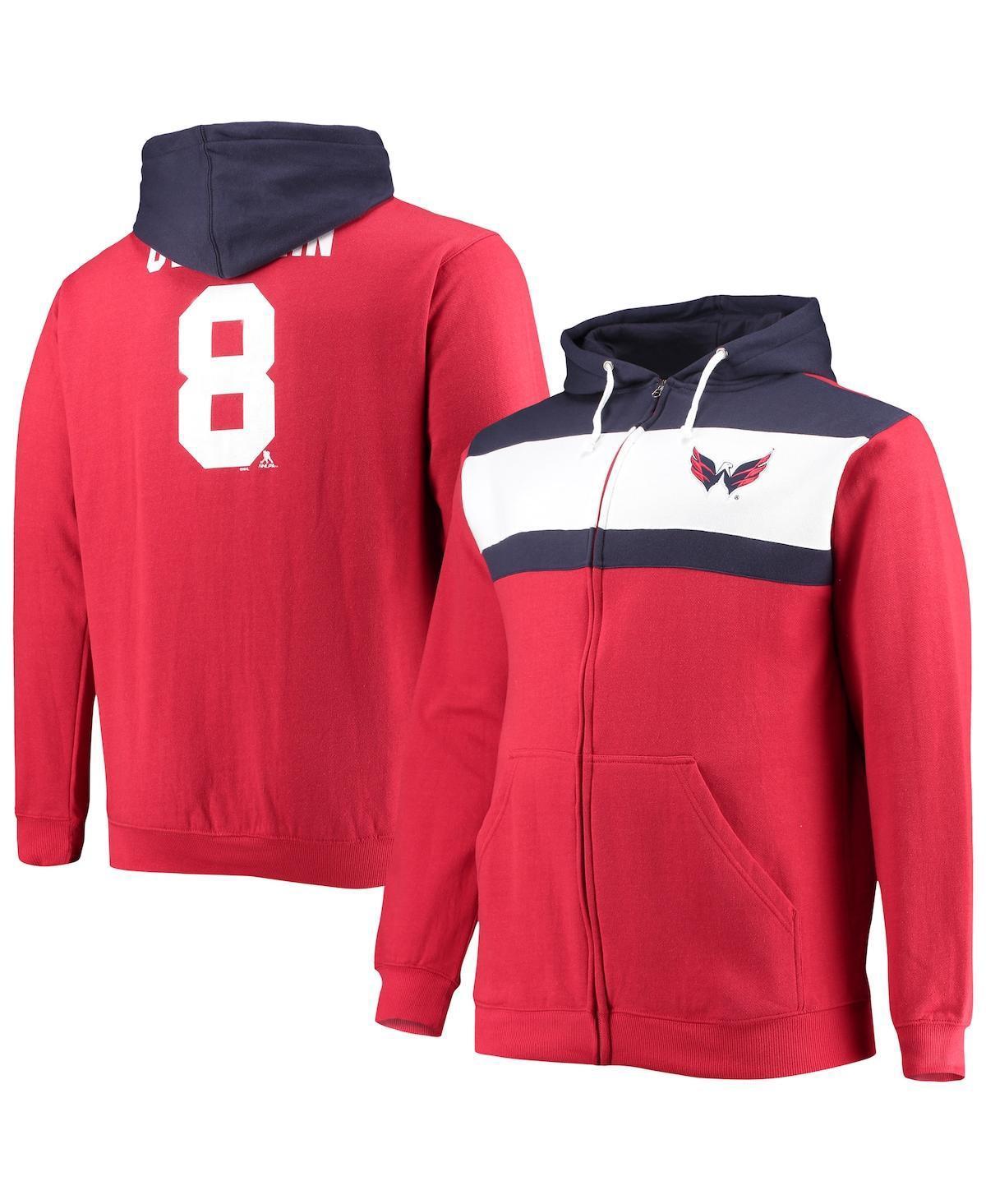 Mens Profile Alexander Ovechkin Red Washington Capitals Big & Tall Colorblock Full-Zip Hoodie Product Image