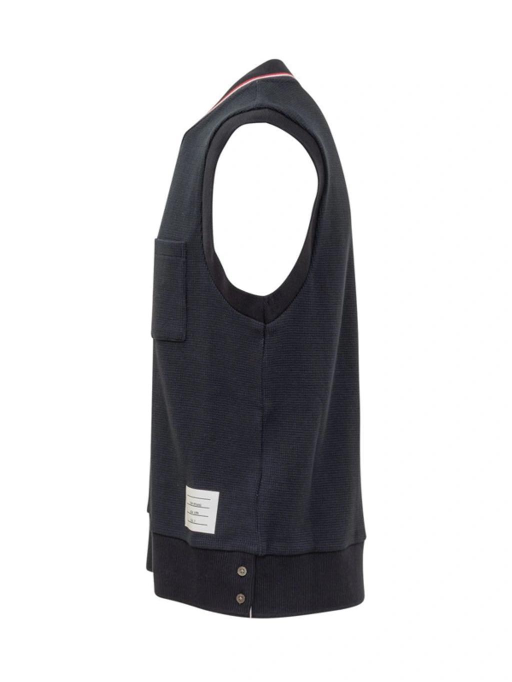 Navy V-neck Vest In Blue Product Image