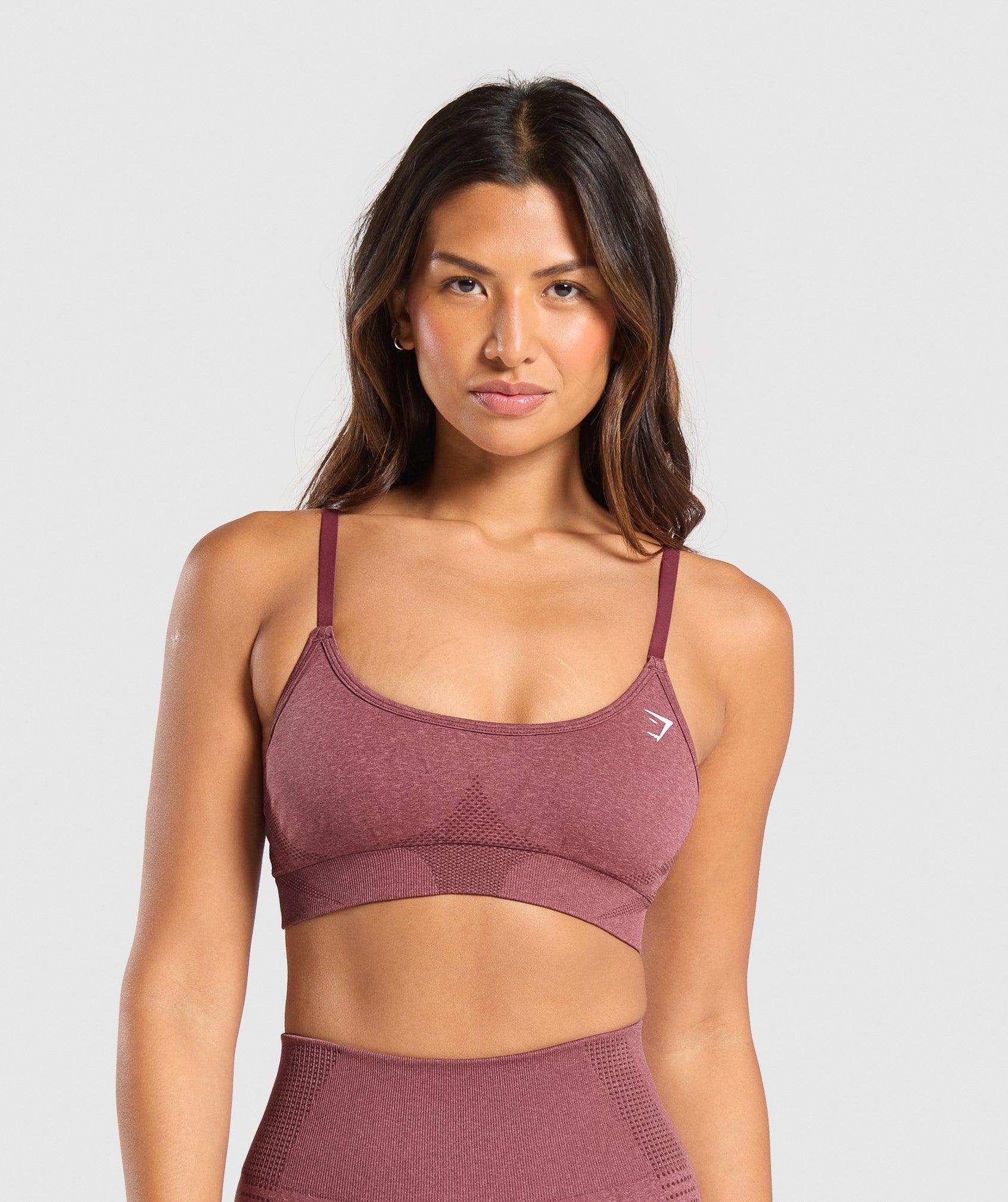 Gymshark Vital Seamless Sports Bra - Burgundy Pink /Marl Female Product Image